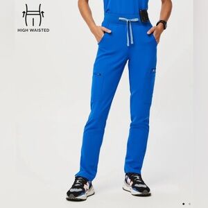 Figs Scrubs Women’s High Waisted Yola Skinny Scrub Pants Royal Blue XS Petite